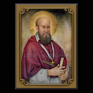 St. Francis de Sales Plaque & Holy Card Gift Set