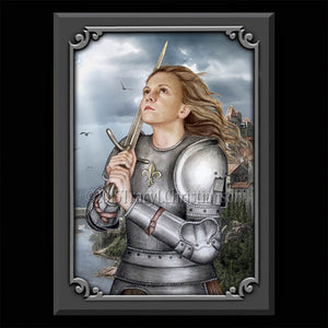 St. Joan of Arc Plaque & Holy Card Gift Set