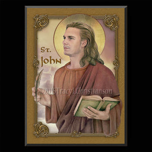 St. John the Evangelist Plaque & Holy Card Gift Set