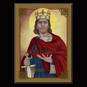 St. Louis IX, King of France Plaque & Holy Card Gift Set