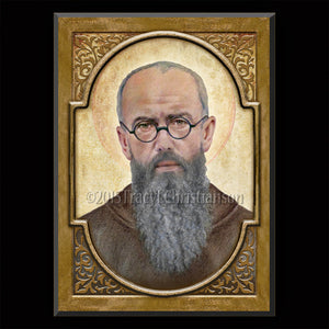 St. Maximilian Kolbe Plaque & Holy Card Gift Set