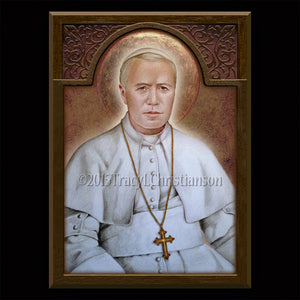 Pope St. Pius X Plaque & Holy Card Gift Set