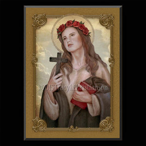 St. Rosalia of Palermo Plaque & Holy Card Gift Set