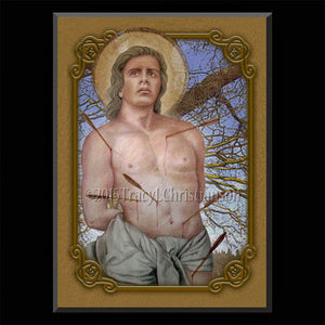 St. Sebastian Plaque & Holy Card Gift Set