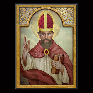 Pope St. Sylvester I Plaque & Holy Card Gift Set