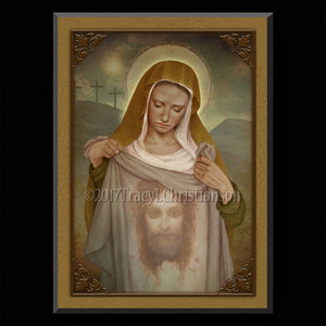 St. Veronica Plaque & Holy Card Gift Set