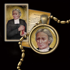 St. John Baptist de la Salle Pendant & Holy Card Gift Set