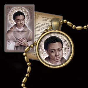 St. Martin de Porres Pendant & Holy Card Gift Set