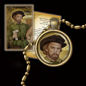 St. Nicholas Owen Pendant & Holy Card Gift Set