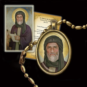 St. Ephrem the Syrian Pendant & Holy Card Gift Set