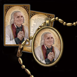 St. John Vianney Pendant & Holy Card Gift Set