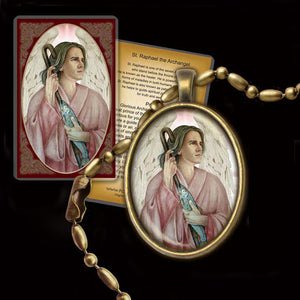 St. Raphael the Archangel Pendant & Holy Card Gift Set