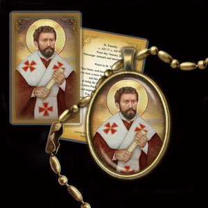 St. Timothy Pendant & Holy Card Gift Set