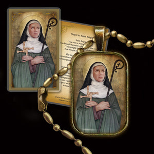 St. Brigid of Ireland Pendant & Holy Card Gift Set