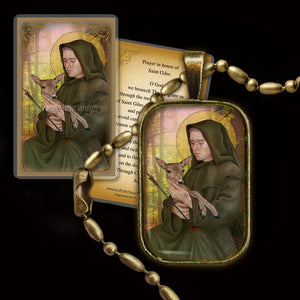 St. Giles Pendant & Holy Card Gift Set