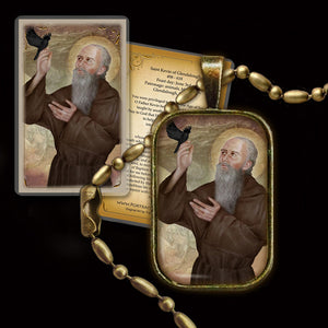 St. Kevin of Glendalough Pendant & Holy Card Gift Set