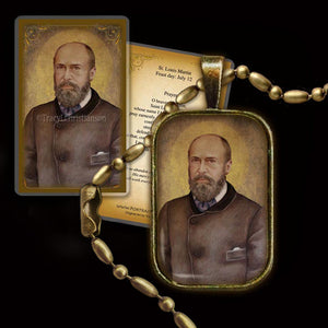 St. Louis Martin Pendant & Holy Card Gift Set