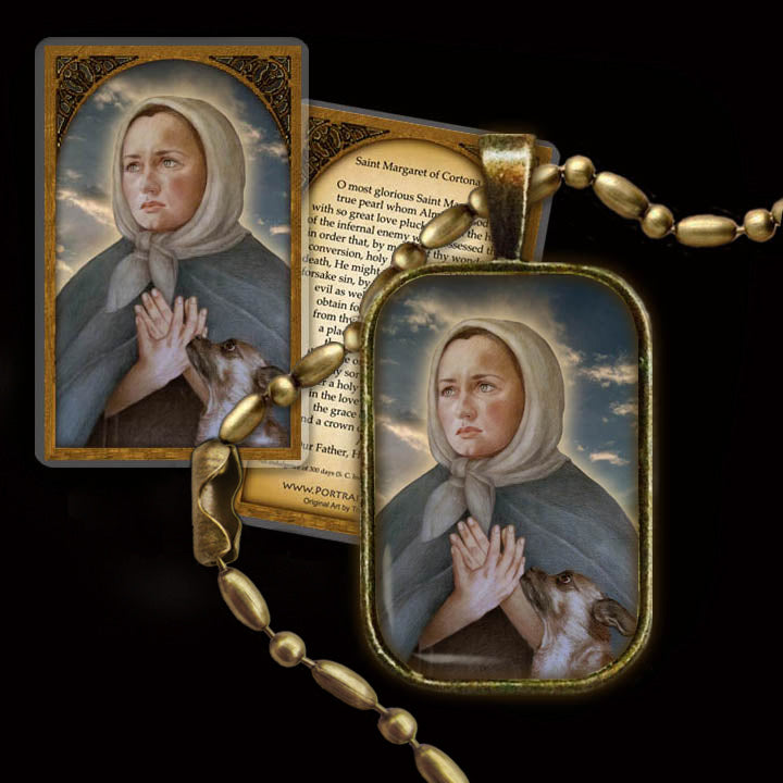 St. Margaret of Cortona Pendant & Holy Card Gift Set