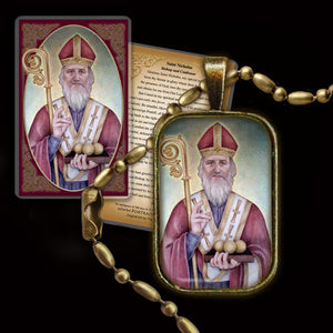 St. Nicholas Pendant & Holy Card Gift Set