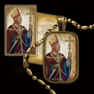 St. Thomas Becket Pendant & Holy Card Gift Set