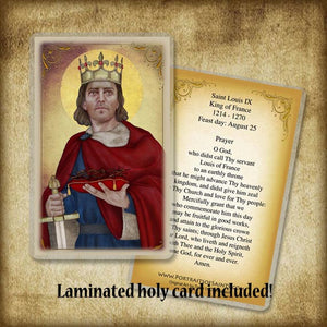 St. Louis IX, King of France Pendant & Holy Card Gift Set