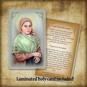 St. Bernadette Pendant & Holy Card Gift Set