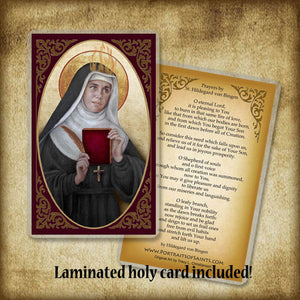 St. Hildegard of Bingen Pendant & Holy Card Gift Set