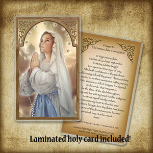 Immaculate Conception Pendant & Holy Card Gift Set