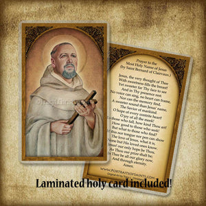 St. Bernard of Clairvaux Pendant & Holy Card Gift Set