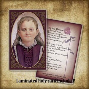 St. Therese of Lisieux, the Little Flower Pendant & Holy Card Gift Set