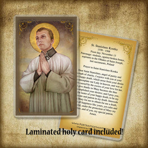 St. Stanislaus Kostka Plaque & Holy Card Gift Set