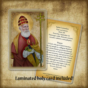 Pope St. Cornelius Pendant & Holy Card Gift Set