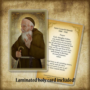 St. Leopold Mandic Plaque & Holy Card Gift Set