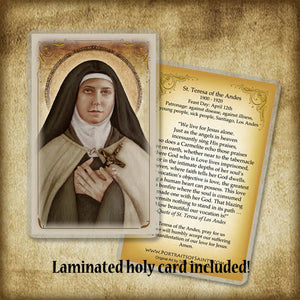 St. Teresa of the Andes Pendant & Holy Card Gift Set