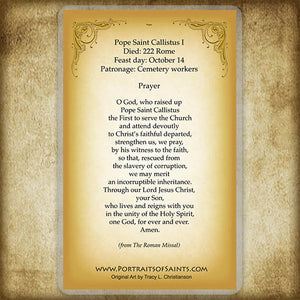 Pope St. Callistus I Holy Card