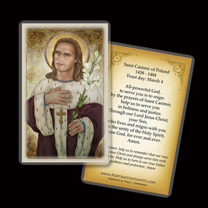 St. Casimir of Poland Holy Card