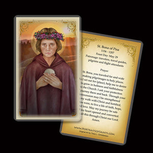 St. Bona of Pisa Holy Card