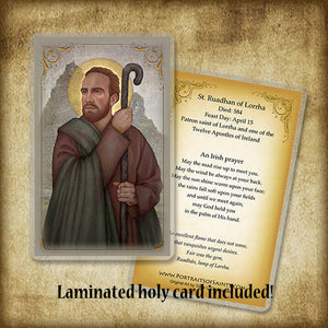 St. Ruadhan of Lorrha Plaque & Holy Card Gift Set