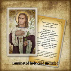 St. Casimir of Poland Plaque & Holy Card Gift Set