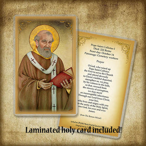 Pope St. Callistus I Plaque & Holy Card Gift Set