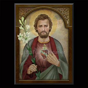 St. Joseph Chaste Heart Plaque & Holy Card Gift Set