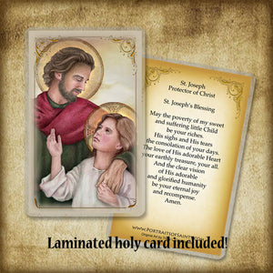 St. Joseph, Protector of Christ Plaque & Holy Card Gift Set