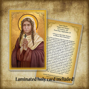 St. Thecla of Iconium Pendant & Holy Card Gift Set