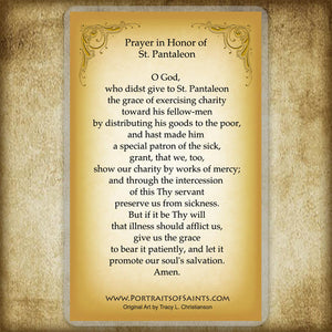 St. Pantaleon Holy Card
