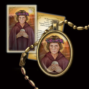 St. Bona of Pisa Pendant & Holy Card Gift Set