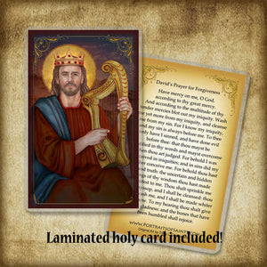 St. King David Plaque & Holy Card Gift Set