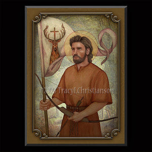 St. Eustace Plaque & Holy Card Gift Set