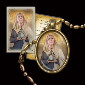 St. Gwen of Talgarth Pendant & Holy Card Gift Set