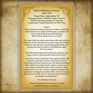St. Catherine of Genoa Holy Card