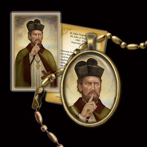 St. John Nepomucene Pendant & Holy Card Gift Set